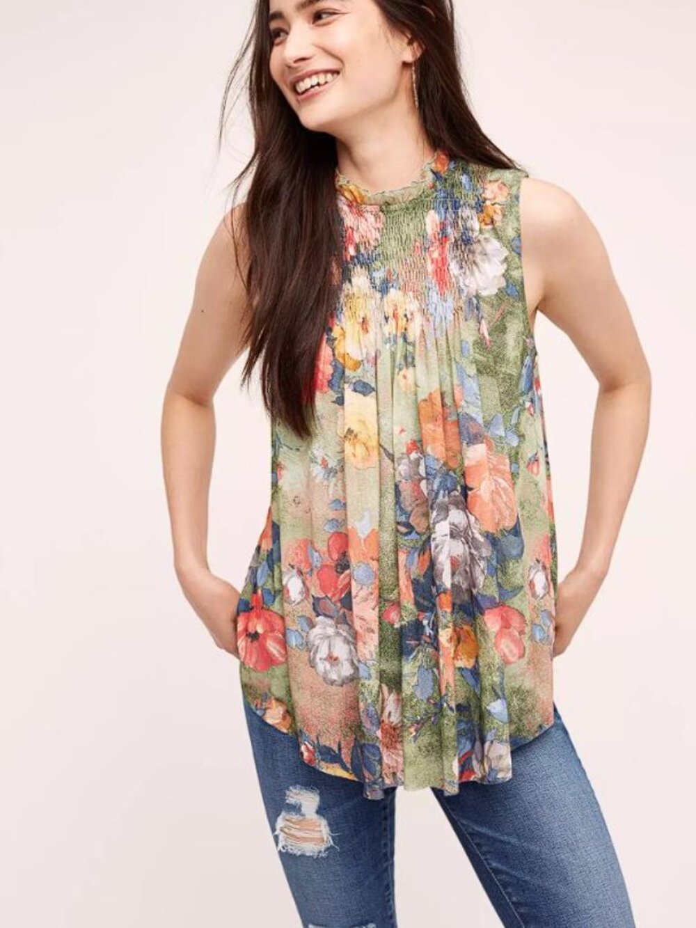 DELETTA Women's Epona Swing Top Size XS in Multi